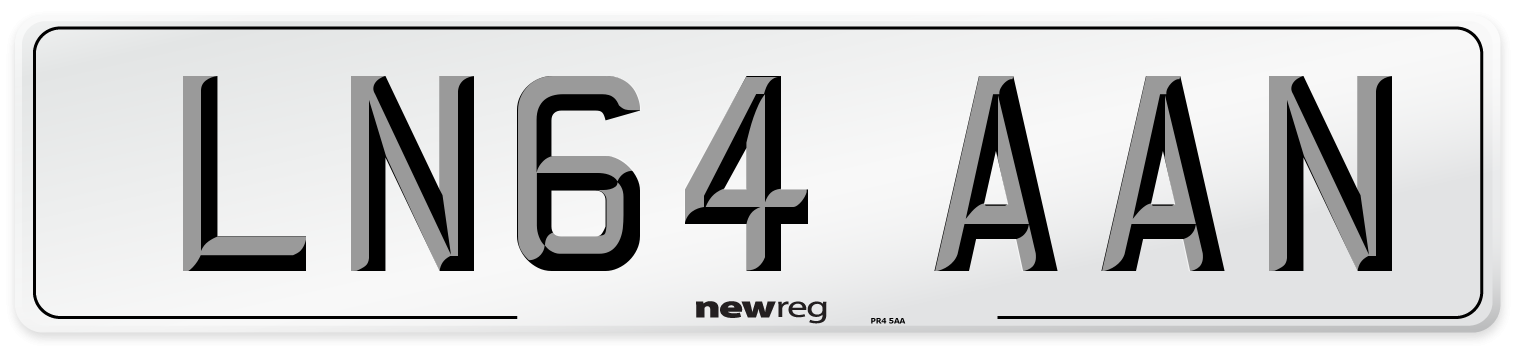 LN64 AAN Number Plate from New Reg